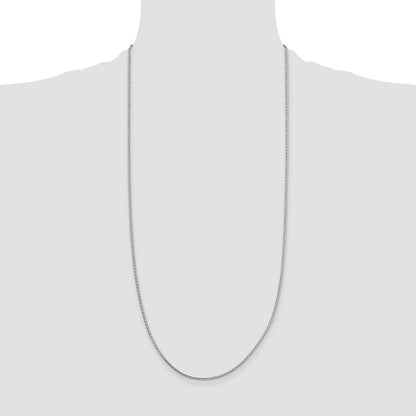 Sterling Silver 1.7mm Diamond-cut Round Spiga Chain