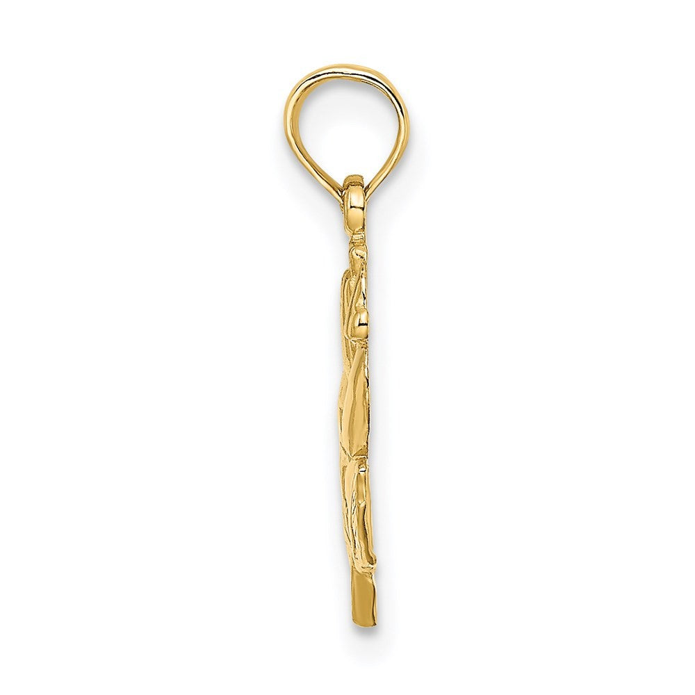 14k Yellow Gold Polished Rose Charm