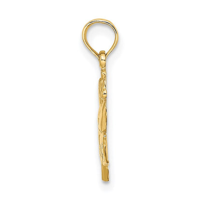 14k Yellow Gold Polished Rose Charm