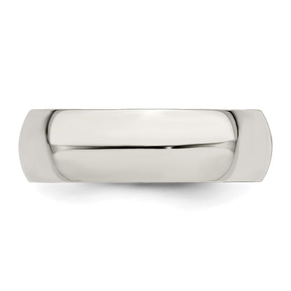 Sterling Silver 7mm Half Round Size 11 Band Ring