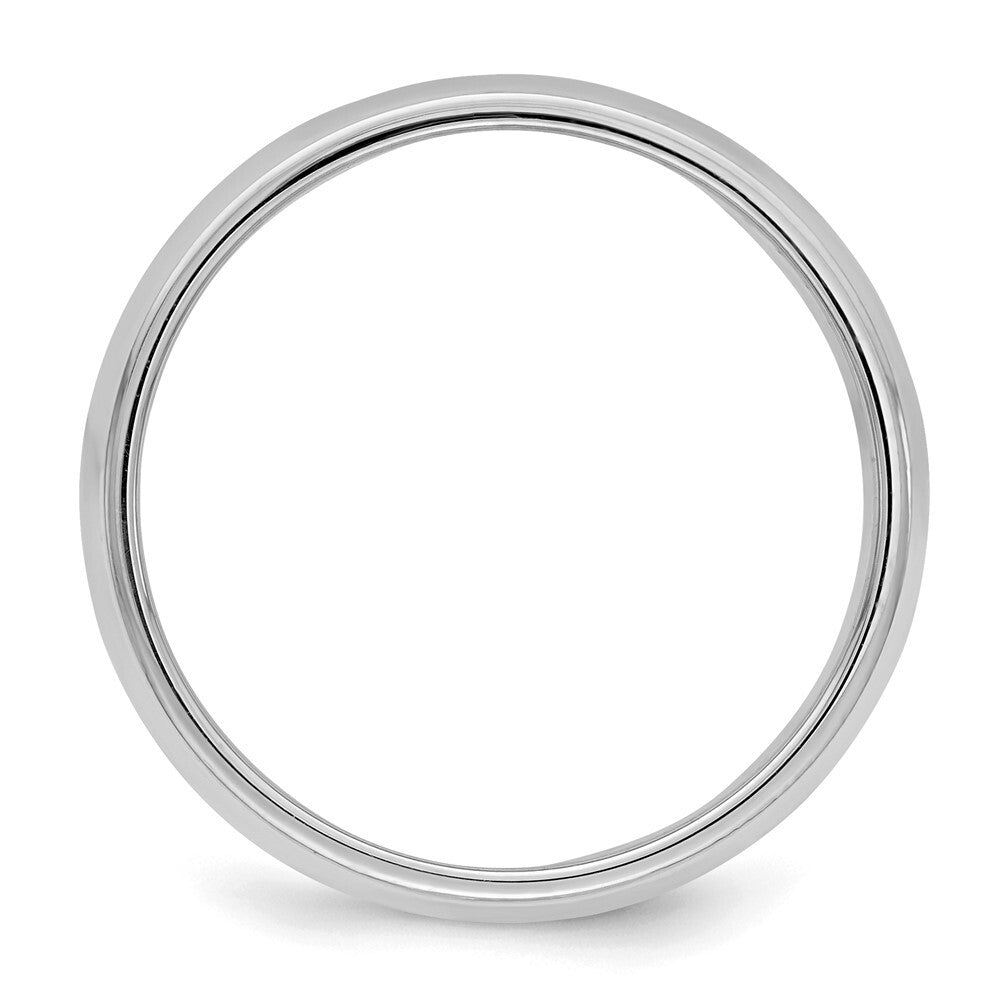 Sterling Silver Rhodium-plated 6mm Half Round Milgrain Band Ring