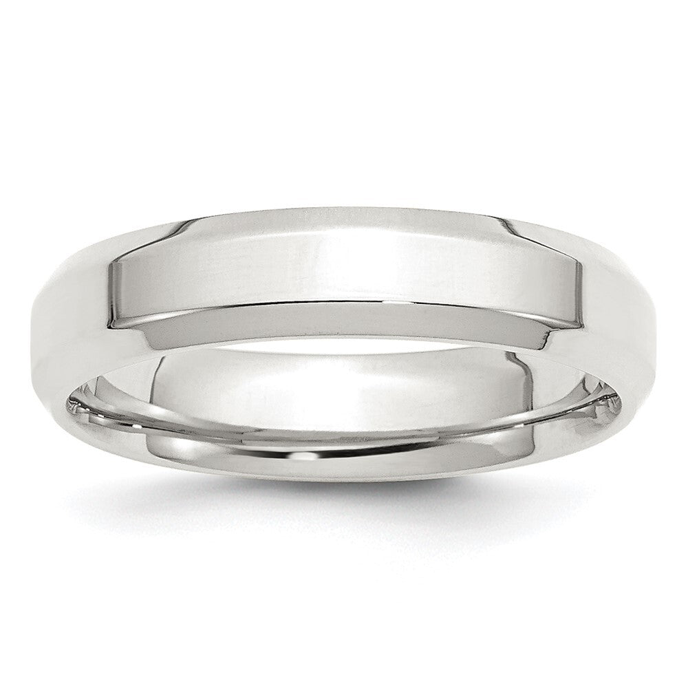 Sterling Silver 5mm Beveled Edge Size 7 Band Ring