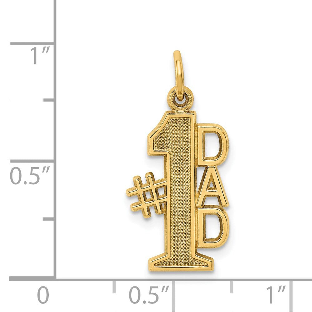 14k Yellow Gold #1 DAD Charm Pendant for Women