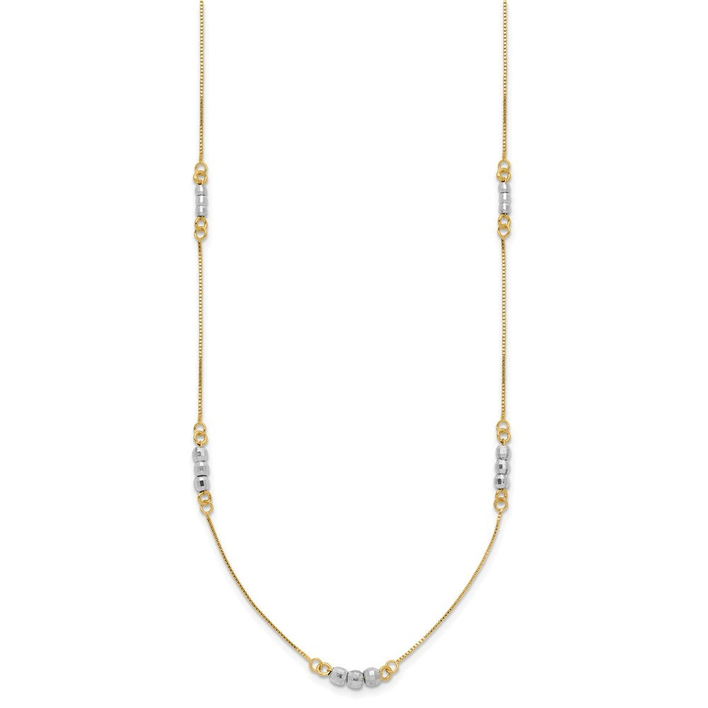 14K Two-tone Gold Mirror Beaded Necklace