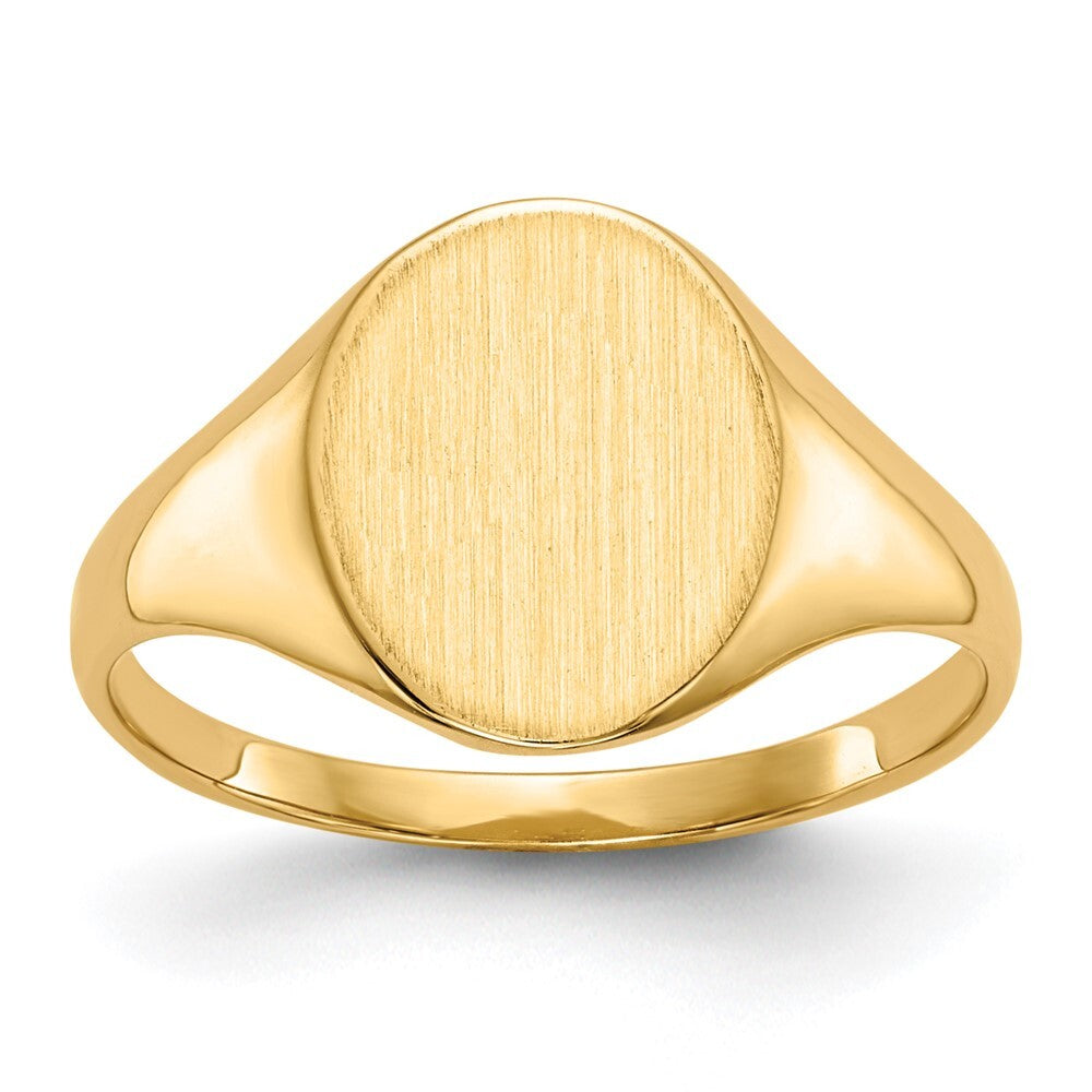 14K Yellow Gold 11.0x9.5mm Closed Back Signet Ring