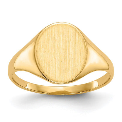 14K Yellow Gold 11.0x9.5mm Closed Back Signet Ring