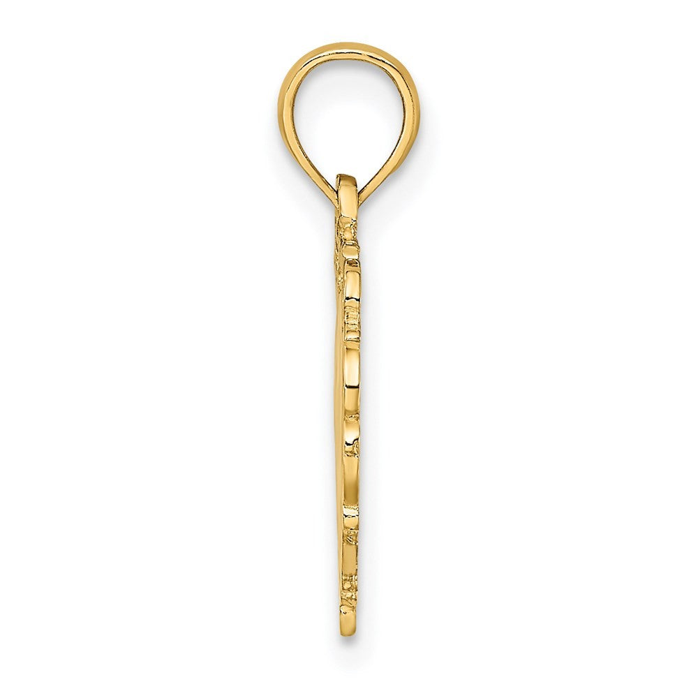 14k Yellow Gold LOVE In Heart Charm