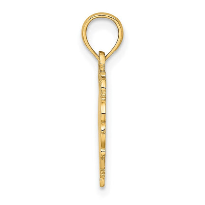14k Yellow Gold LOVE In Heart Charm