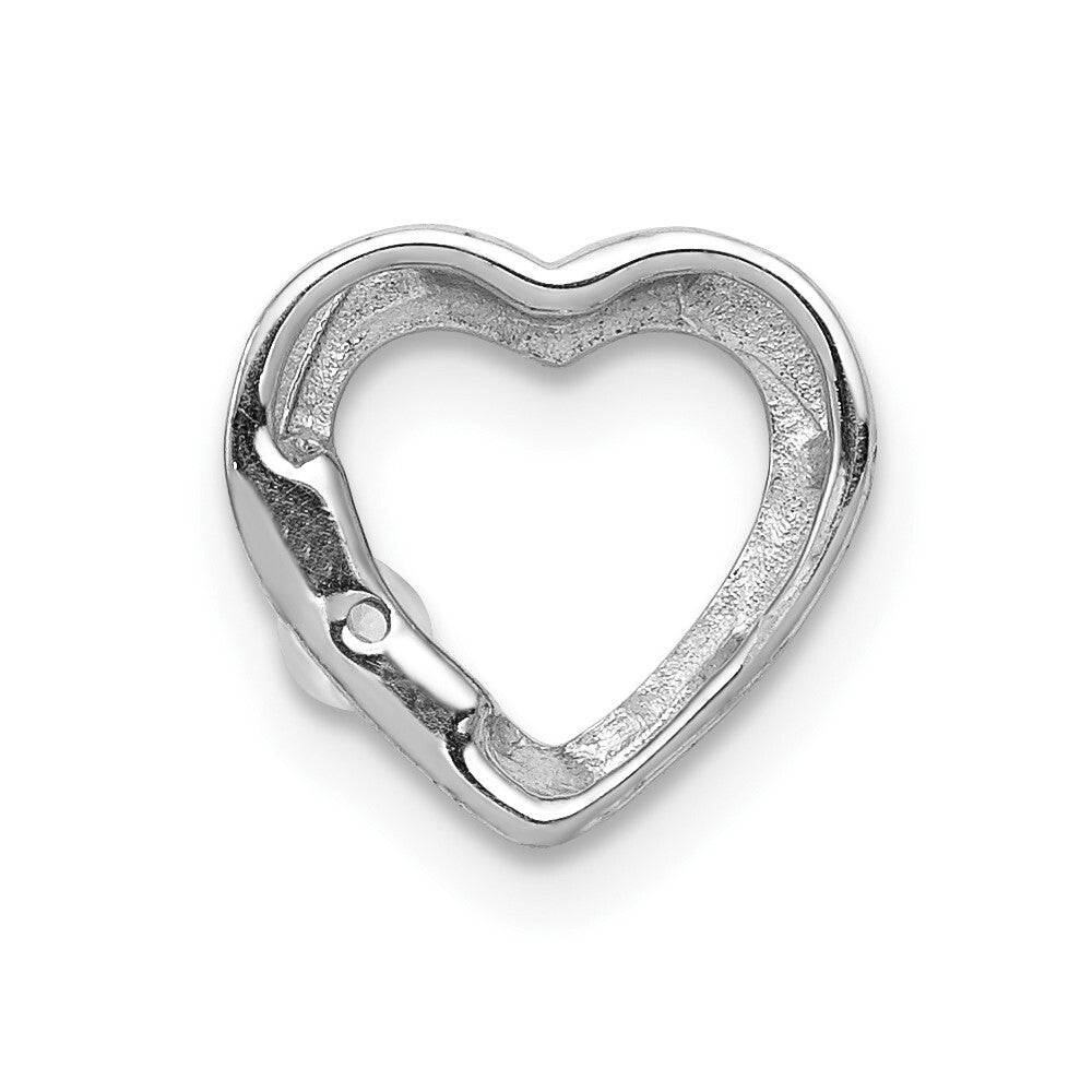 14k White Gold 1/20ct. Diamond Heart Chain Slide Pendant for Women