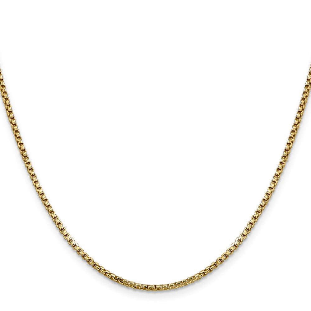 14k Yellow Gold 16 inch 1.75mm Semi-Solid Round Box Chain Necklace
