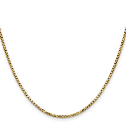 14k Yellow Gold 16 inch 1.75mm Semi-Solid Round Box Chain Necklace