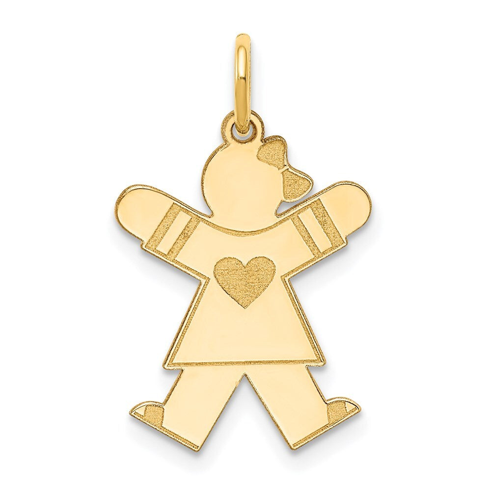 14k Yellow Gold Kid Charm Pendant for Women