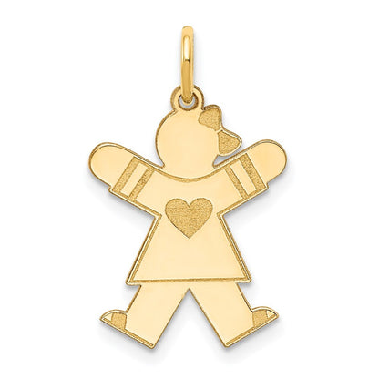 14k Yellow Gold Kid Charm Pendant for Women