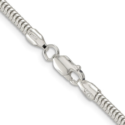 Sterling Silver 3mm Round Snake Chain Necklace