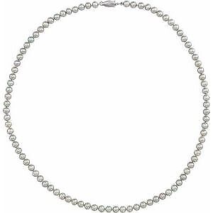 14k White Gold Cultured Gray Freshwater Pearl Pendant Necklace