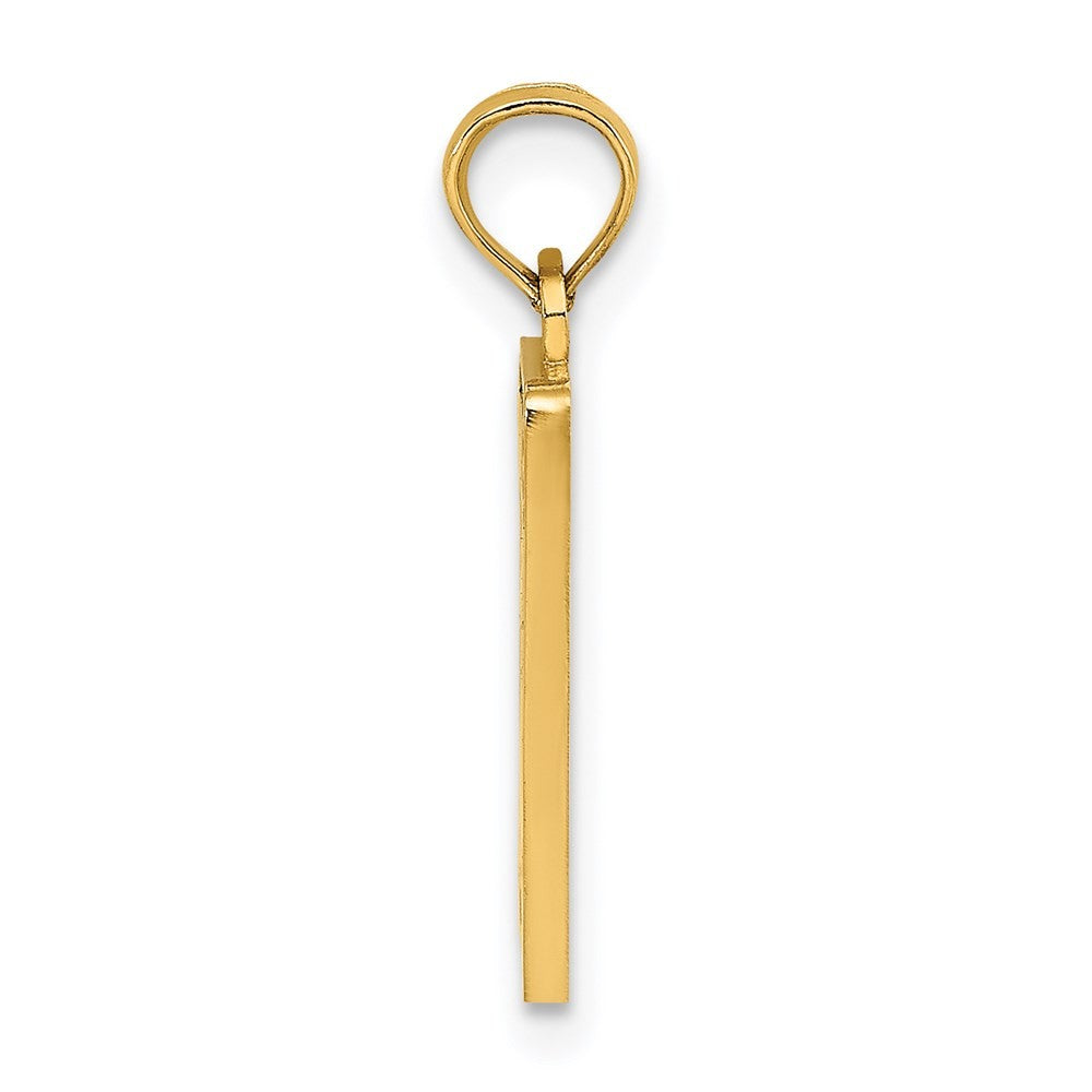 14k Yellow Gold Enamel Mile Marker 0 / KEY WEST Charm
