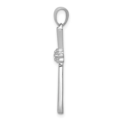 14k White Gold 1/20ct. Diamond Cross Pendant for Women