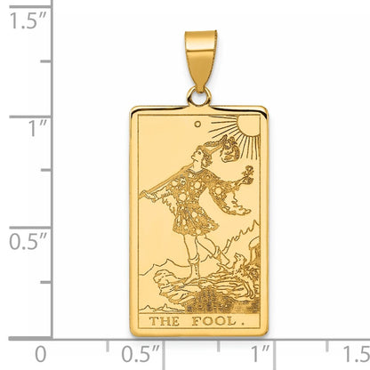 14k Yellow Gold The Fool Tarot Card Pendant for Women
