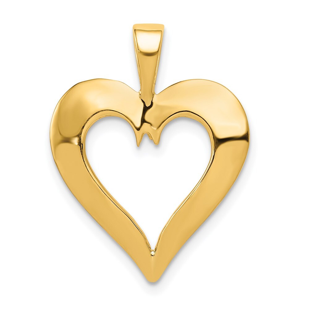 14k Yellow Gold Polished Heart Pendant for Women