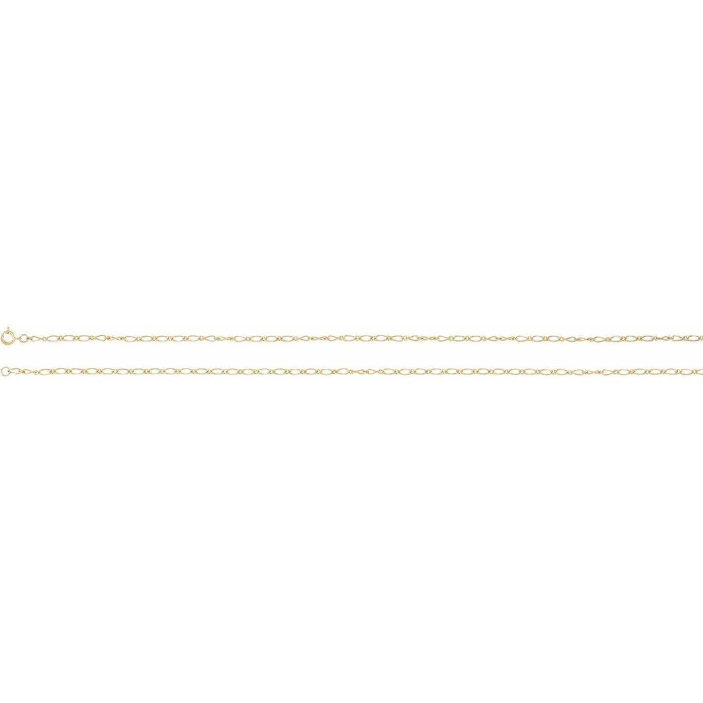 14k Yellow Gold 1.5 mm Figaro 16" Chain Necklace Fine Gift for Women