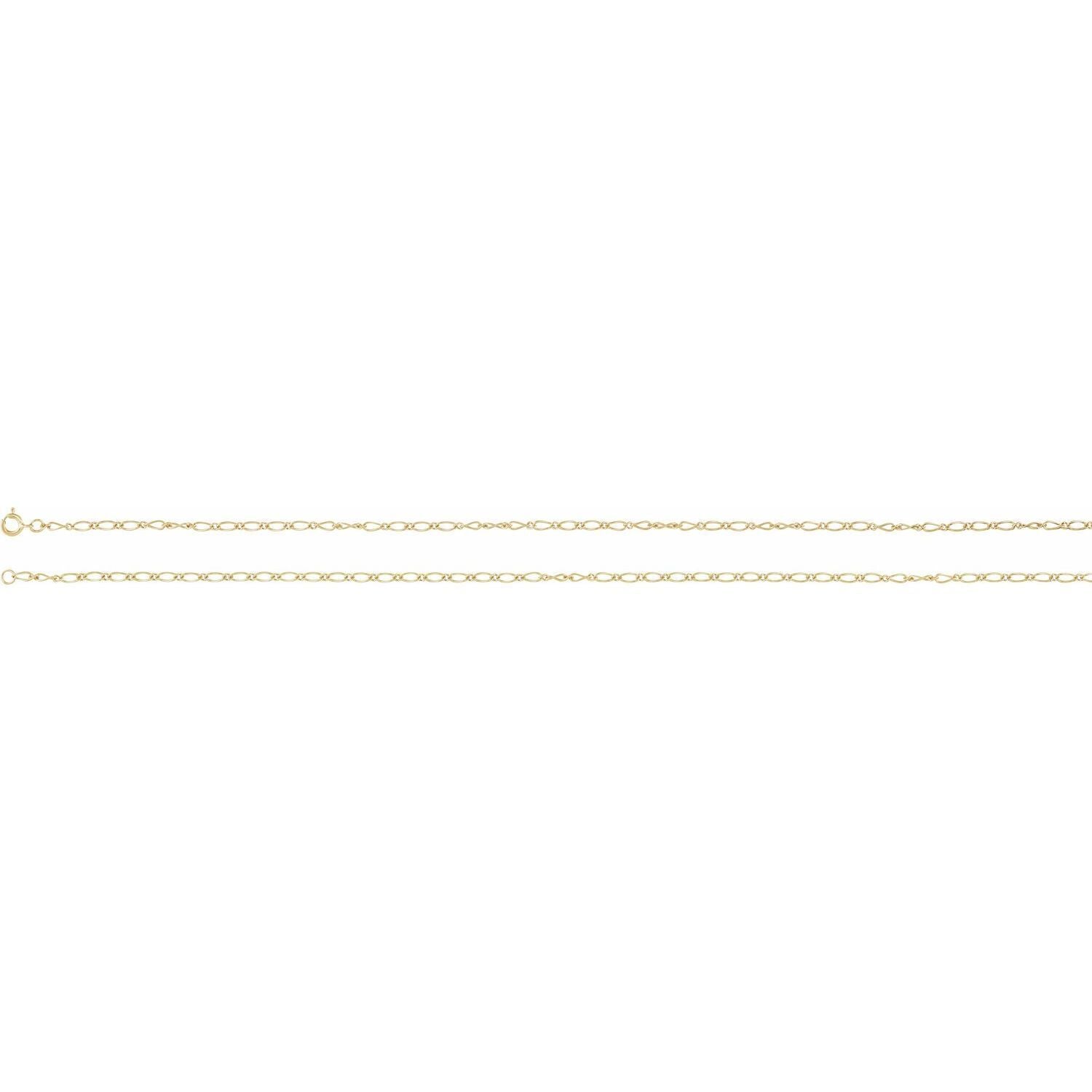 14k Yellow Gold 1.5 mm Figaro 16" Chain Necklace Fine Gift for Women