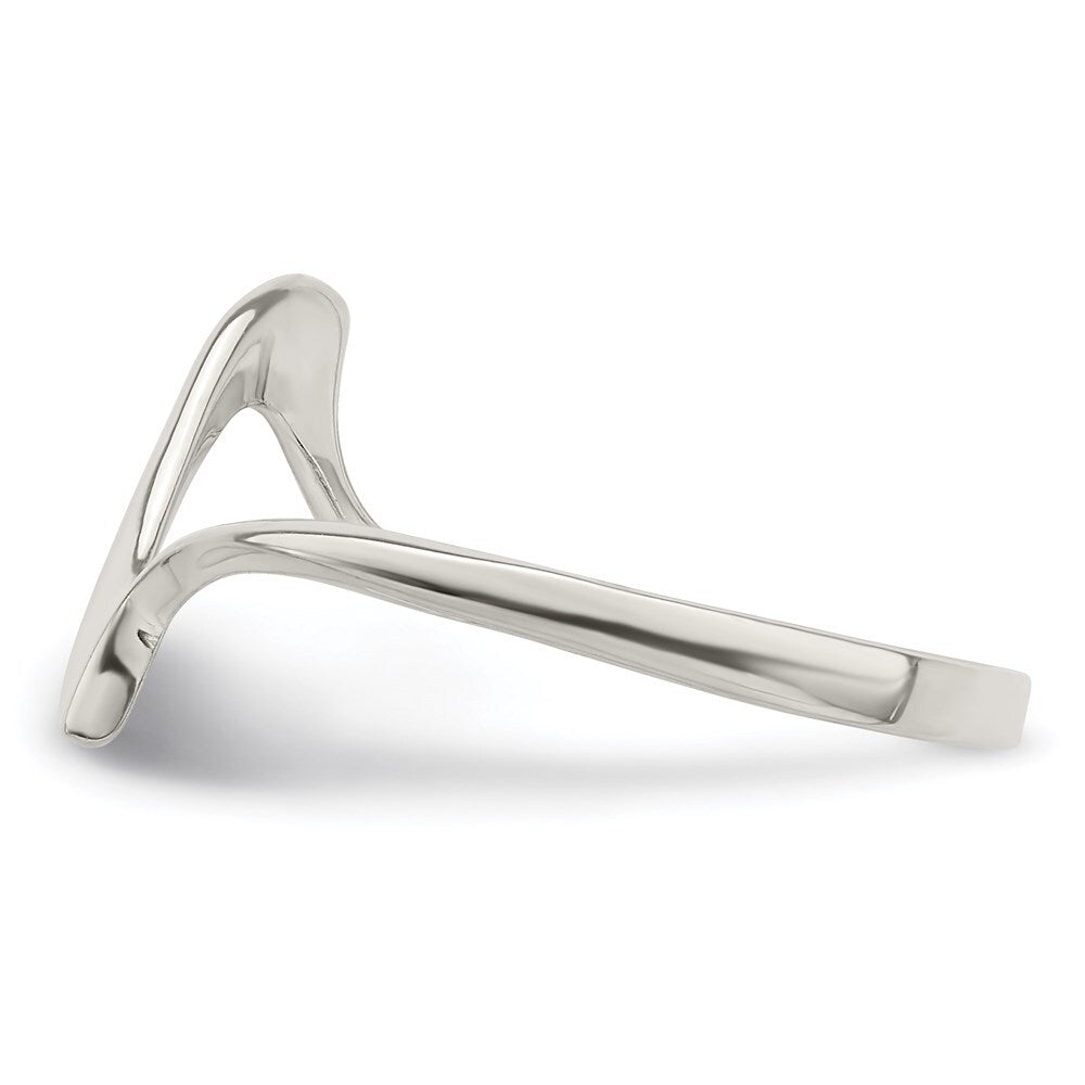 Sterling Silver Solid Wavy Ring Size 7