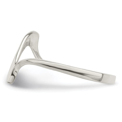 Sterling Silver Solid Wavy Ring Size 7