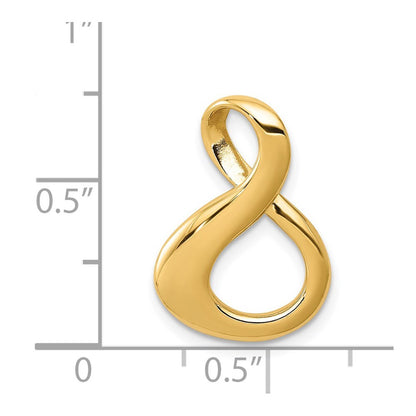 14k Yellow Gold Fits up to 3mm Regular Reversible Fancy Omega Slide Pendant
