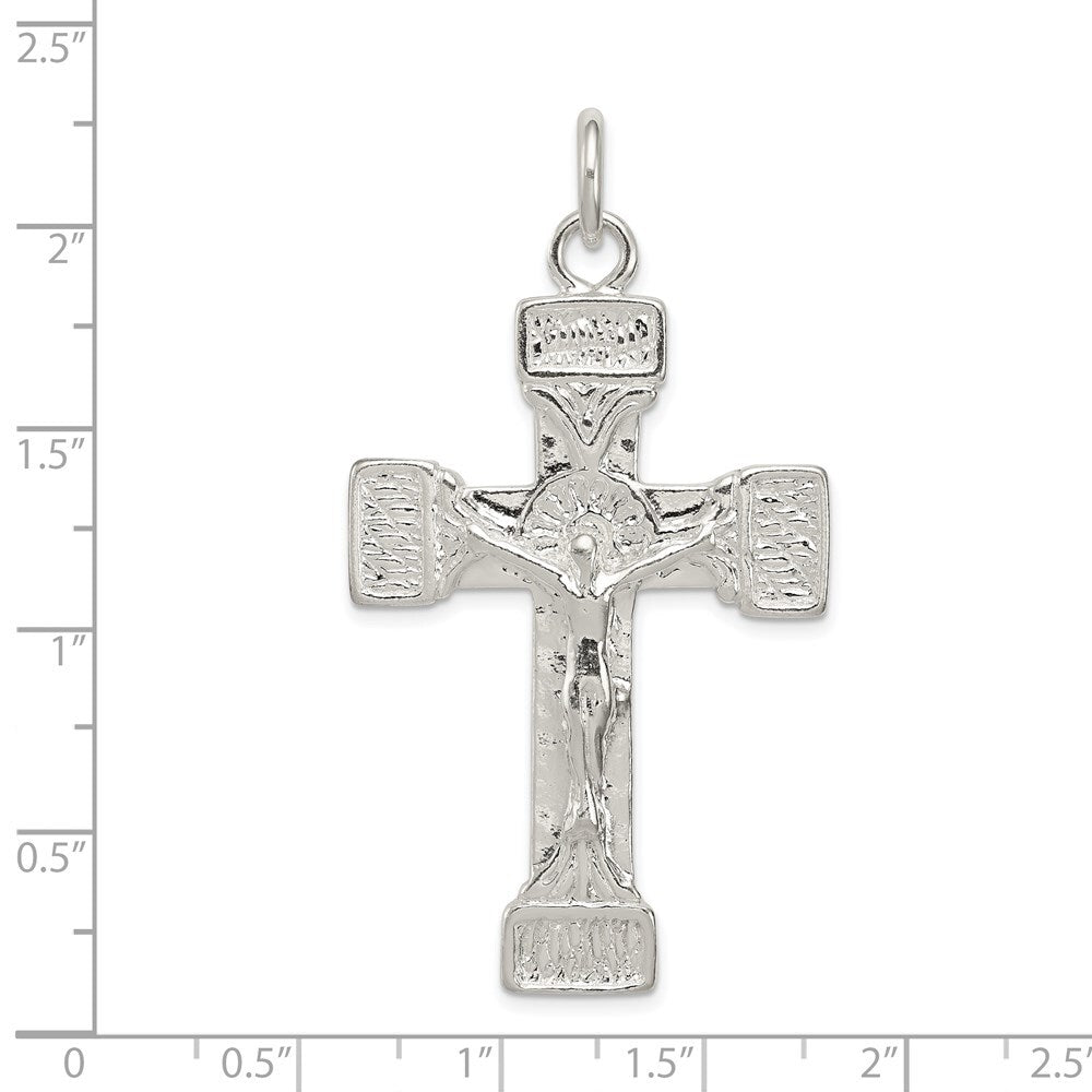 Sterling Silver Latin Crucifix Pendant Holiday Gift for Women