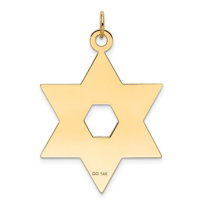 14k Yellow Gold Laser Designed Star of David Pendant