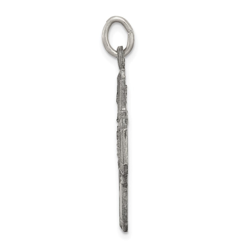 Sterling Silver Antiqued 4-way Medal Pendant Holiday Gift for Women