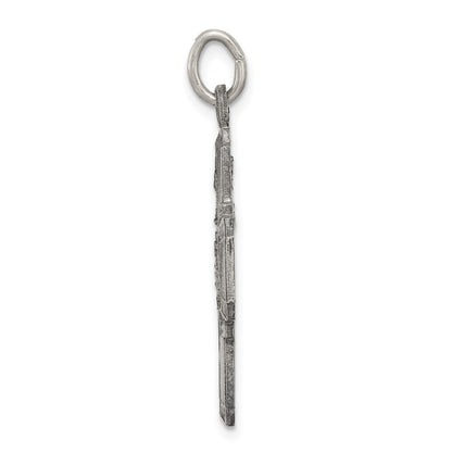 Sterling Silver Antiqued 4-way Medal Pendant Holiday Gift for Women