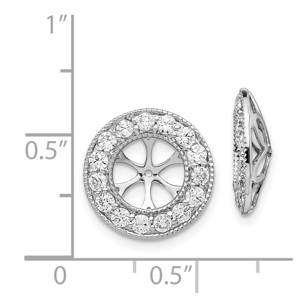 14k White Gold 1ct Diamond Earring Jackets
