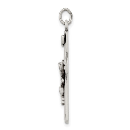 Sterling Silver Satin Antiqued Crucifix Pendant Holiday Gift for Women