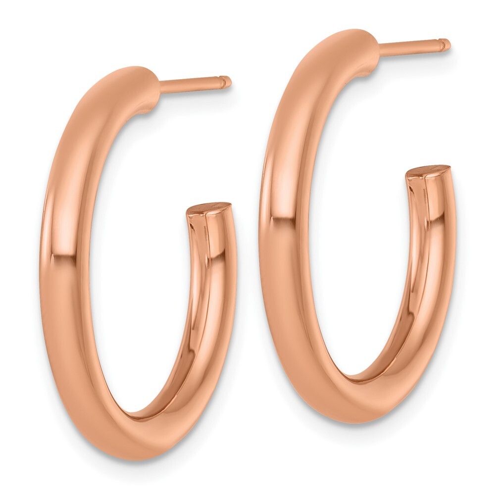 14k Yellow Gold Polished 3.0 x 25mm Tube C-Hoop Earrings Gift for Women