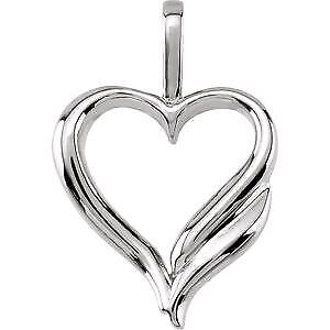 14k White Gold Heart Pendant Gift Gift for Women