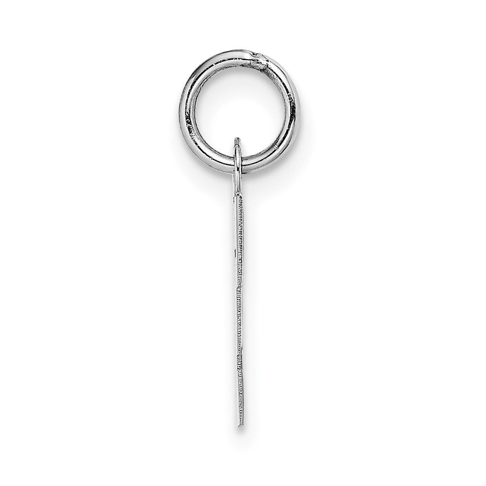 14k White Gold Small Block Letter F Initial Charm Pendant