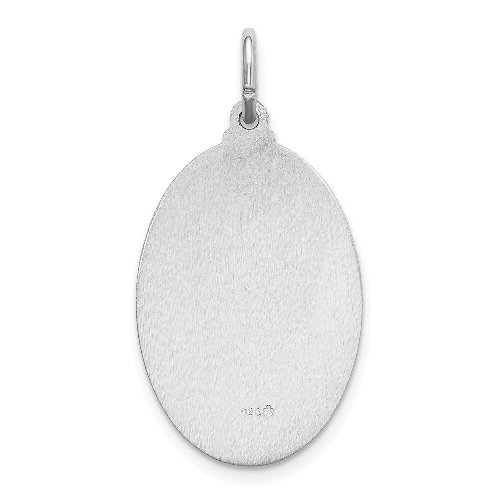 Sterling Silver Rhodium-plated Spanish Lady of Guadalupe Medal Pendant Pendant