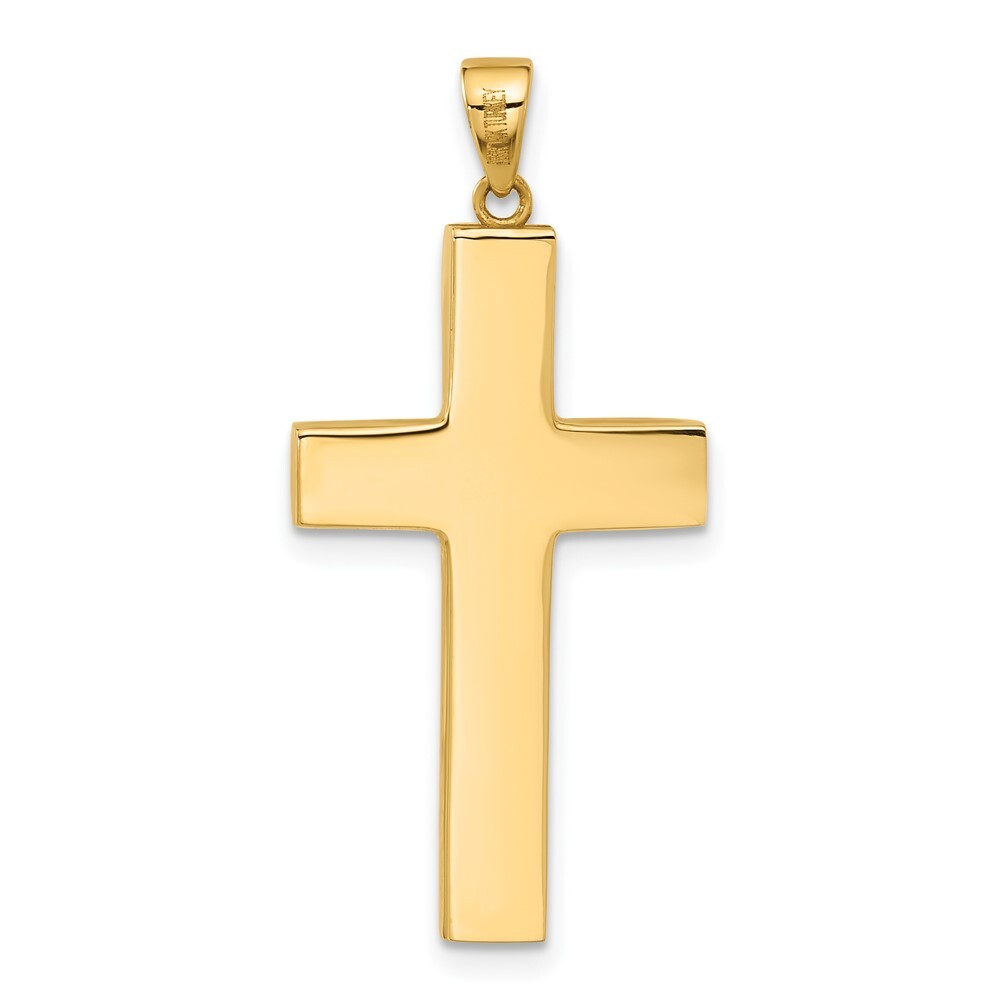 14k Yellow Gold Polished Cross Pendant