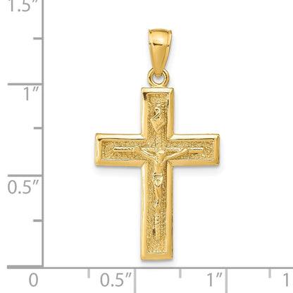 14k Yellow Gold Polished Crucifix Pendant