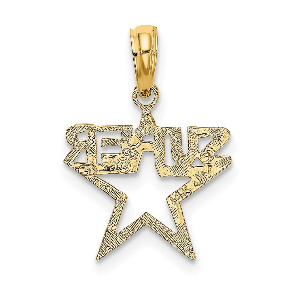 14k Yellow Gold SUPER Star Charm