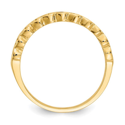 14K Yellow Gold Polished Hearts Ring
