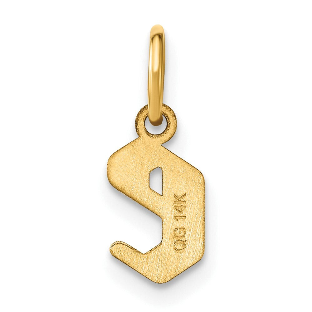 14k Yellow Gold Lowercase Letter E Initial Pendant for Women