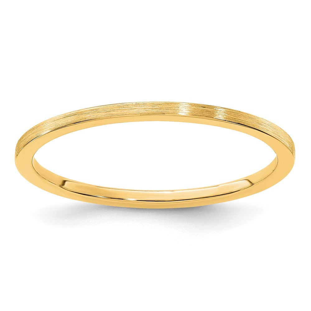 14k Yellow Gold 1.2mm Flat Satin Stackable Band Ring Size 5