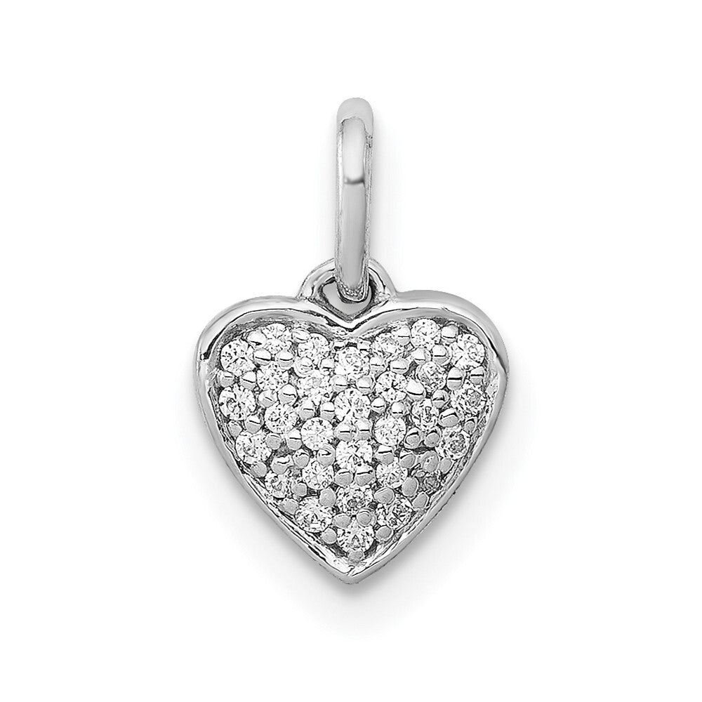 14k White Gold 1/10ct. Diamond Heart Pendant for Women