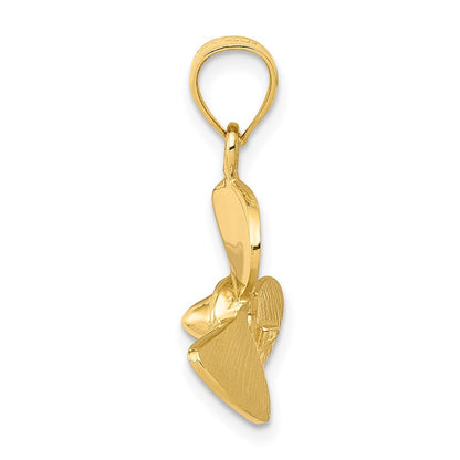 14k Yellow Gold Propeller Pendant for Women