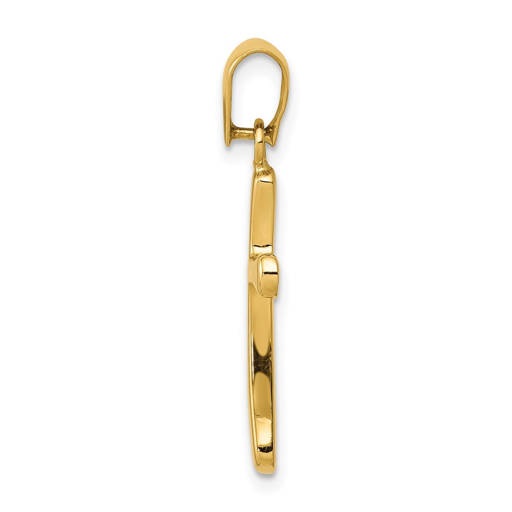14k Yellow Gold Polished Cross Pendant for Women