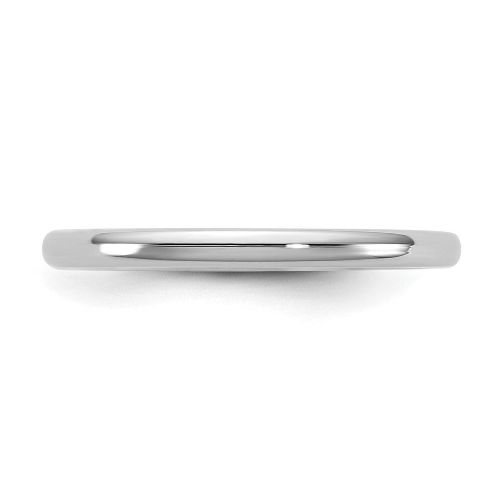 14k White Gold 2mm European Comfort Fit Band Size 7