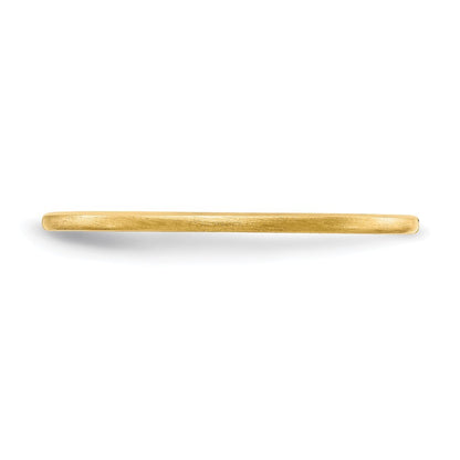 14k Yellow Gold 1.2mm Half Round Satin Stackable Band Ring Size 7