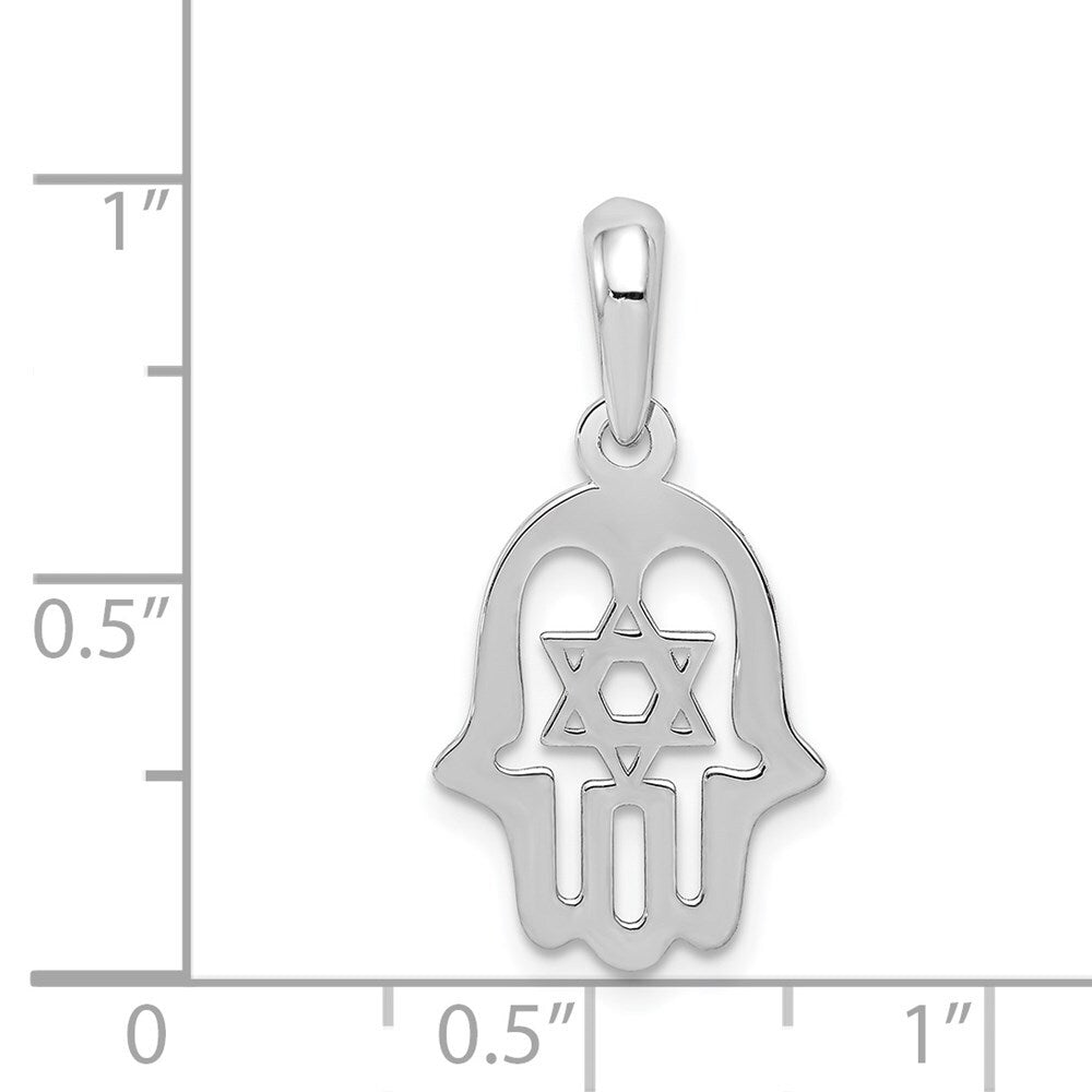 14k White Gold Star of David Chamseh Pendant for Women